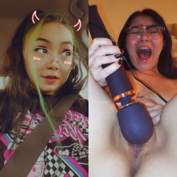 Crazy Korean slut LOVES her vibrator